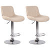 BARHOCKER 2er Set Lederlook creme - Chromfarben/Creme, Textil/Metall (50/86/50cm) - CLP