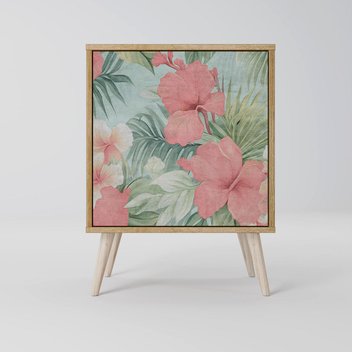 SIDEBOARD HAWAIIAN SPIRIT, Eichefarben, 57,5x42x57,5 cm, Ohne Füße - Eichefarben/Multicolor, Holzwerkstoff (57.5/57.5/42cm) - SpaceRebels