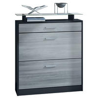 SCHUHSCHRANK Loret Front in Avola-Anthrazit - Anthrazit, Holzwerkstoff (89/104/23cm) - Vladon