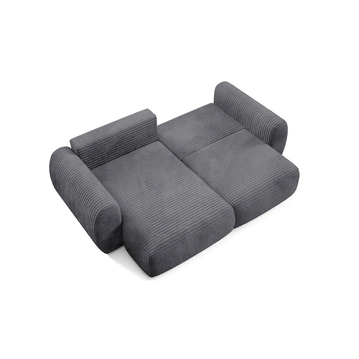 ECKSOFA Camilla 3 Sitzplätze Dunkelgrau - Grau, Holz (270/165cm) - Petits-meubles