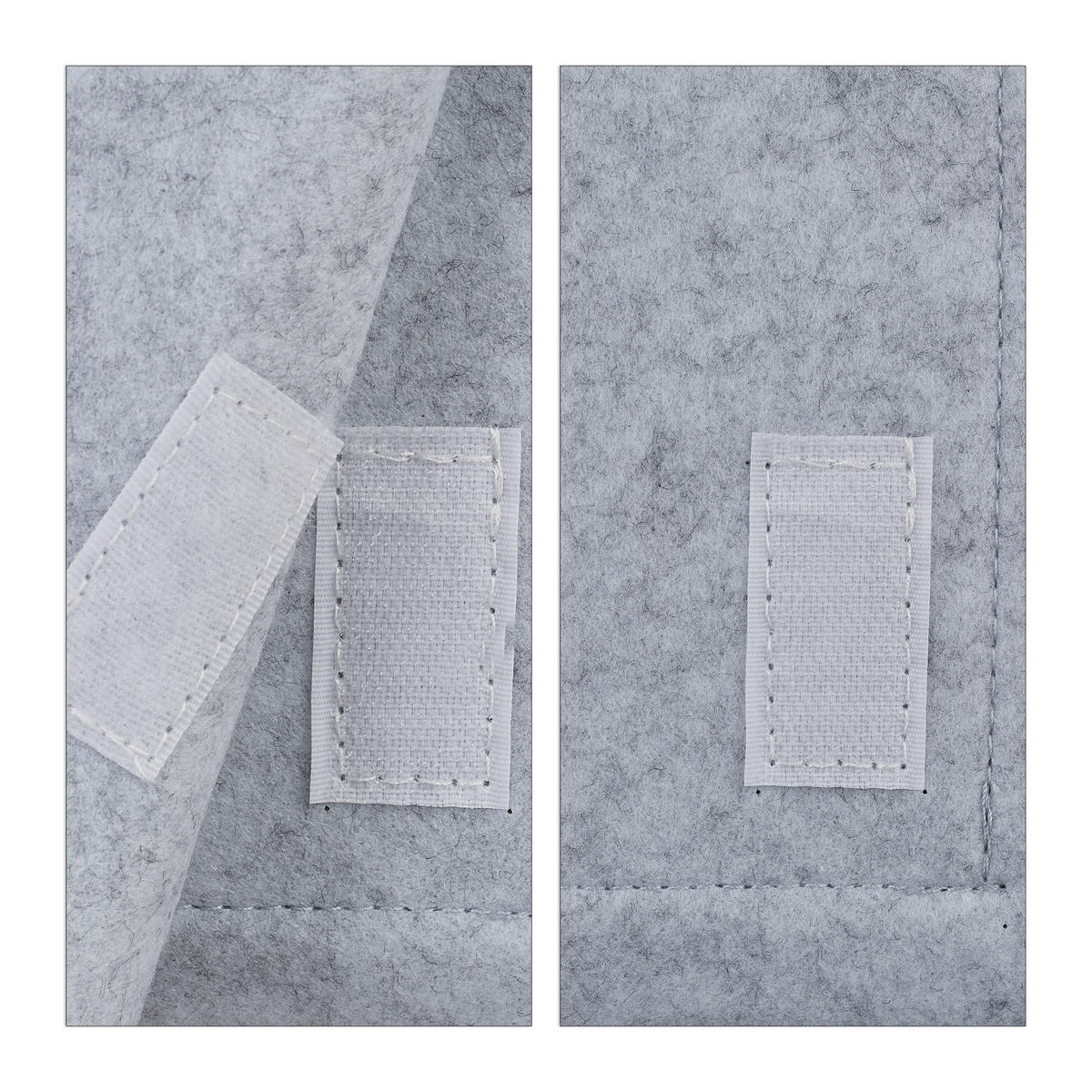 BETTTASCHE - Grau, Textil - Relaxdays