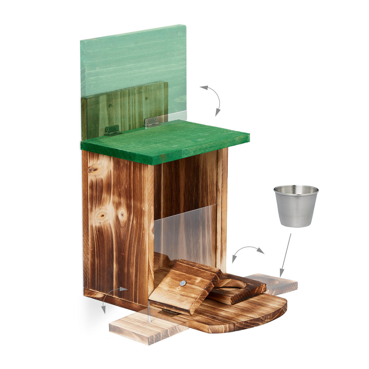 EICHHÖRNCHENFUTTERHAUS - Hellbraun, Holz/Kunststoff (28/27/23cm) - Relaxdays