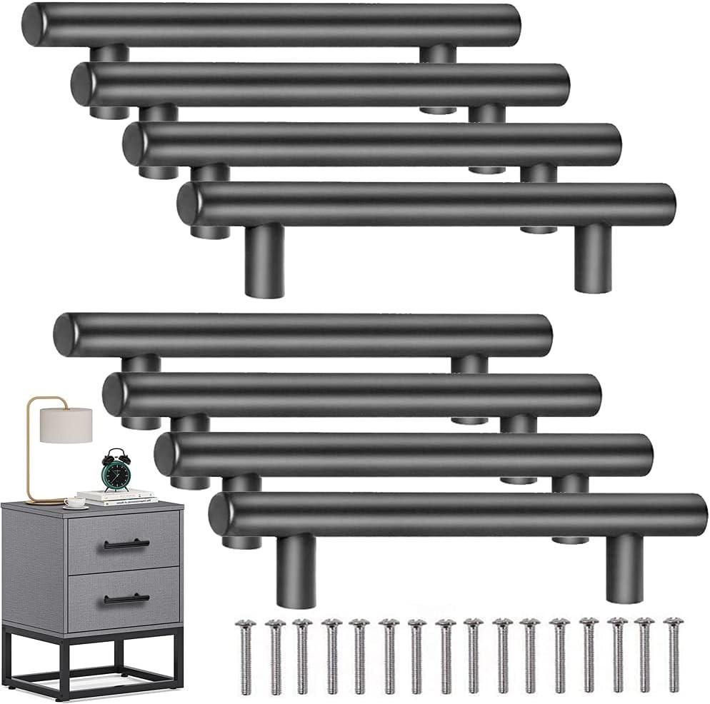 MÖBELGRIFF 8er-Set 128 mm Edelstahl - Schwarz, Metall (2.5/3.2/20cm)
