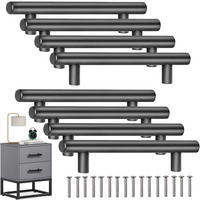 MÖBELGRIFF 8er-Set 128 mm Edelstahl - Schwarz, Metall (2.5/3.2/20cm)
