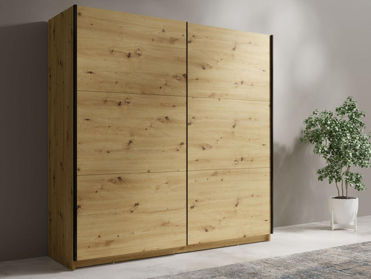 KLEIDERSCHRANK Eiche Artisan 151/207/55 - Eiche Artisan, Holzwerkstoff (151/207/55cm) - RAUMHIRSCH FURNITURE