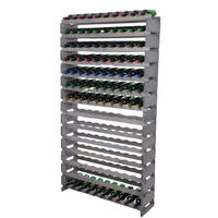 WEINREGAL VINOTECA FLEX PRO HxBxT 191x103x28cm 140 Flaschen auf 14 Ebenen Grau - Grau, Holz (103/191/28cm) - PROREGAL