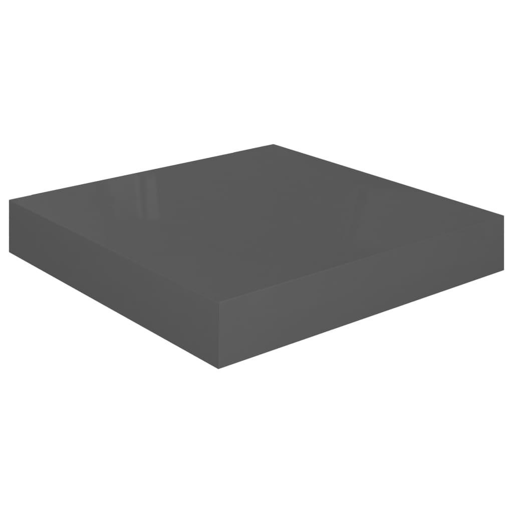 SCHWEBEREGAL Hochglanz-Grau 23x23,5x3,8 cm MDF - Grau, Holzwerkstoff (23.5/3.8/23.5cm) - furnicato
