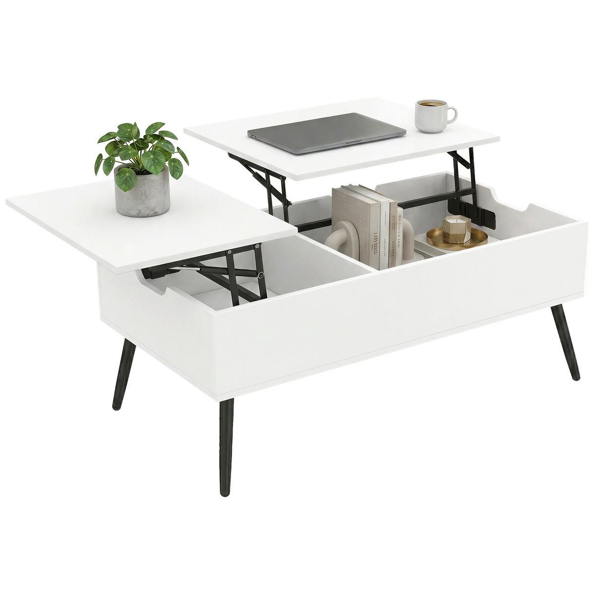 BEISTELLTISCH Weiß 1 Stück - Weiß, Naturmaterialien (100/50/43.6cm) - GiPP