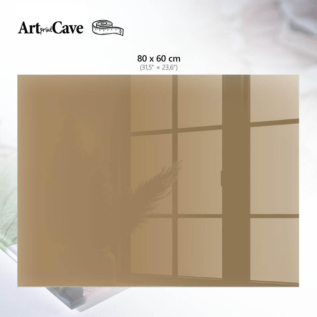 GLASPLATTE 80x60 cm – Braune Farbe - Grün, Glas (0.4/80/60cm) - ArtPrintCave