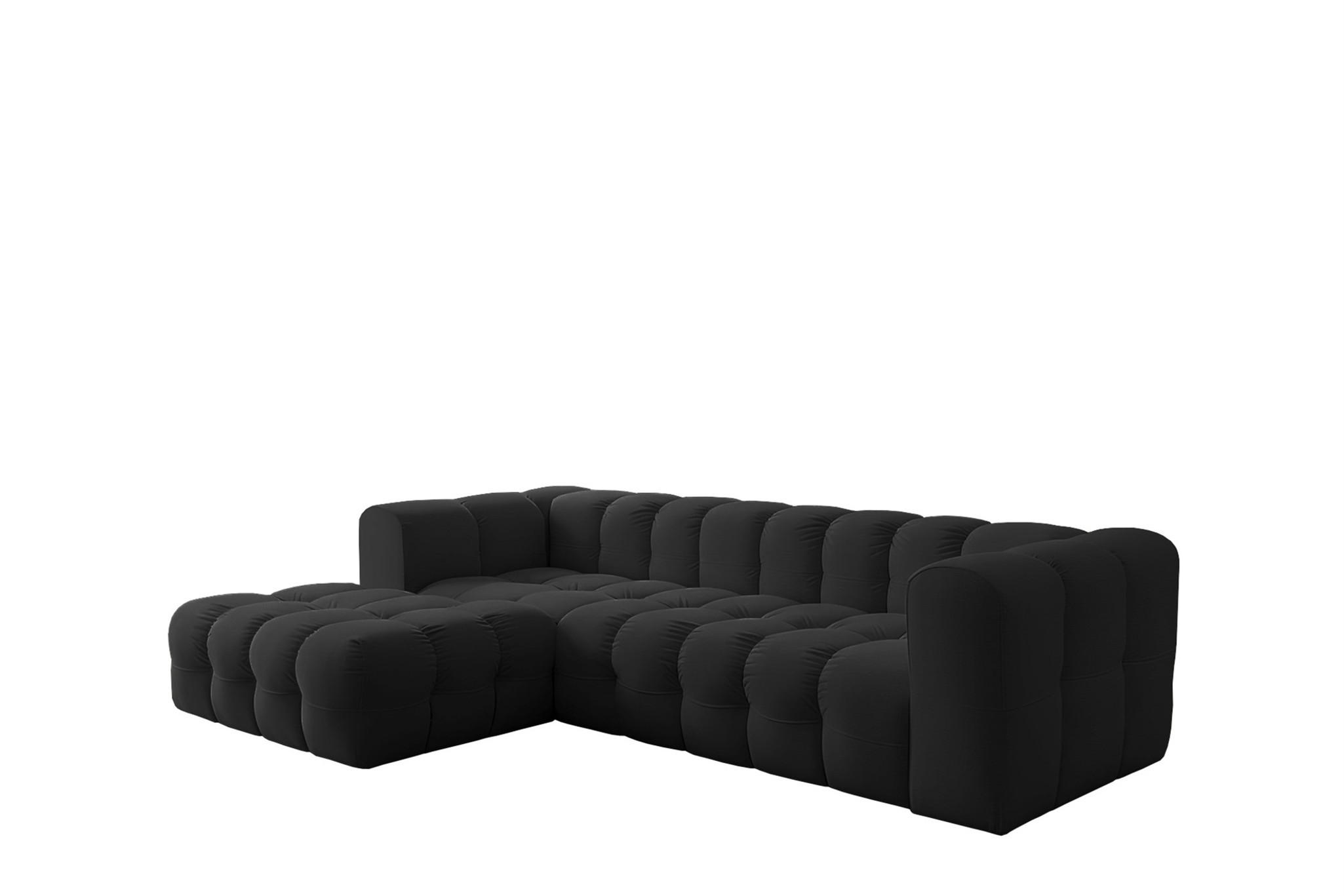ECKSOFA Solvie In Tiffani - Schwarz, Holzwerkstoff/Textil (193/290cm) - Fun Möbel