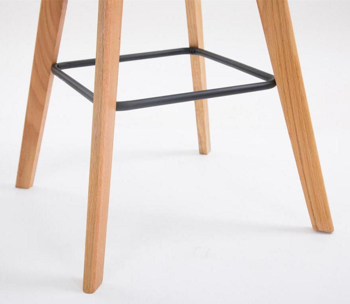 BARHOCKER 2er Set Kunststoff schwarz - Eukalyptusholzfarben/Schwarz, Holz/Kunststoff (48/112/56cm) - CLP