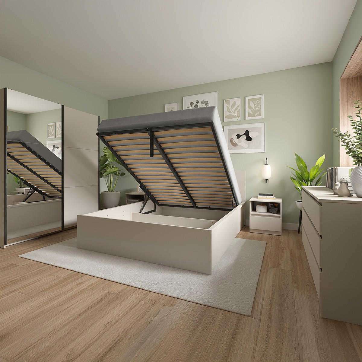 KOMMODE Edwin Kaschmir - Beige, Holzwerkstoff (150/75.5/45cm) - Petits-meubles