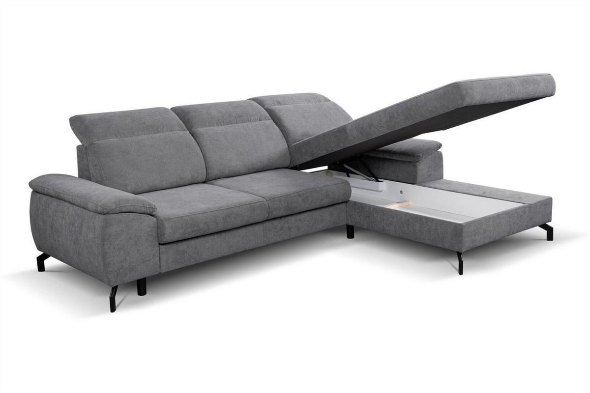 ECKSOFA Margit Mit Schlaffunktion - Braun, Holzwerkstoff/Textil (276/184cm) - Fun Möbel