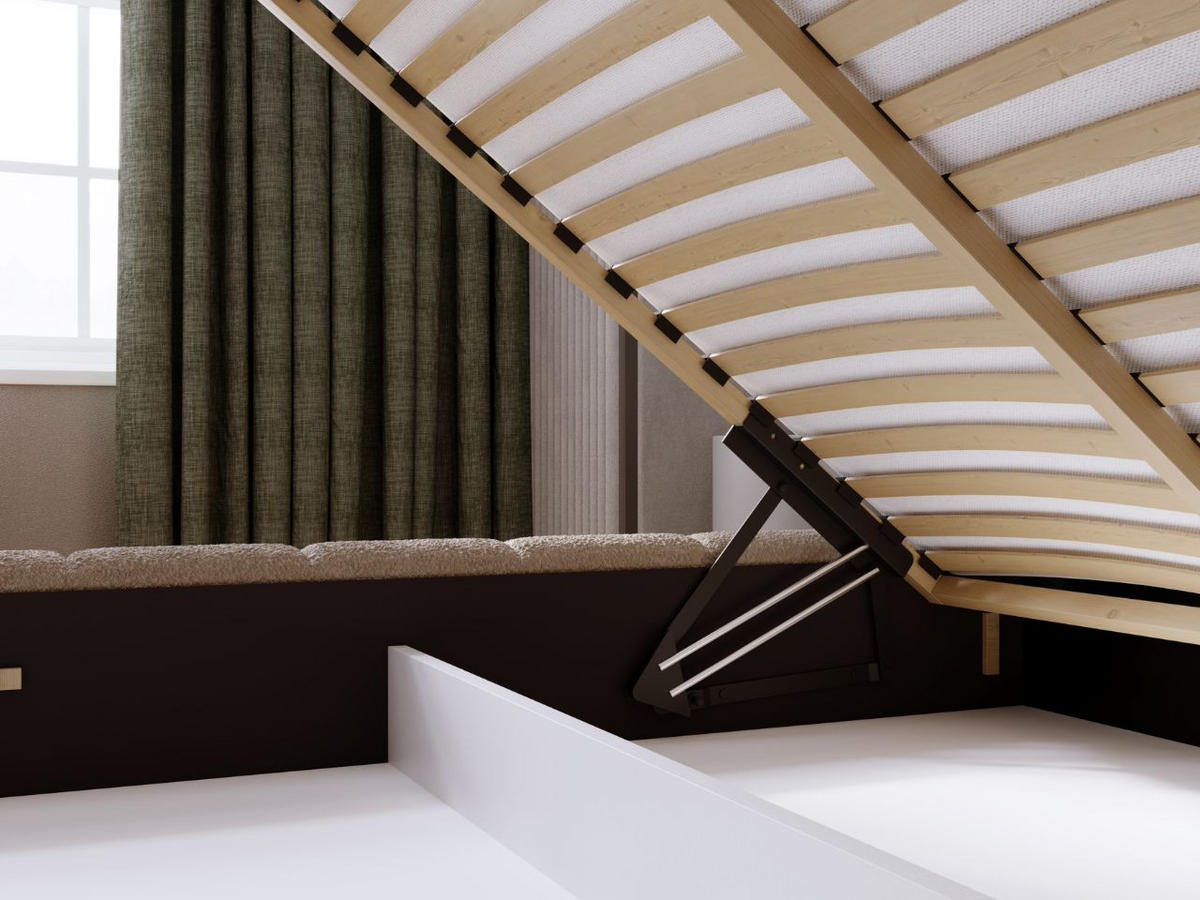 POLSTERBETT Orio 160x200 Braun - Braun, Textil (160/200cm) - Graingold