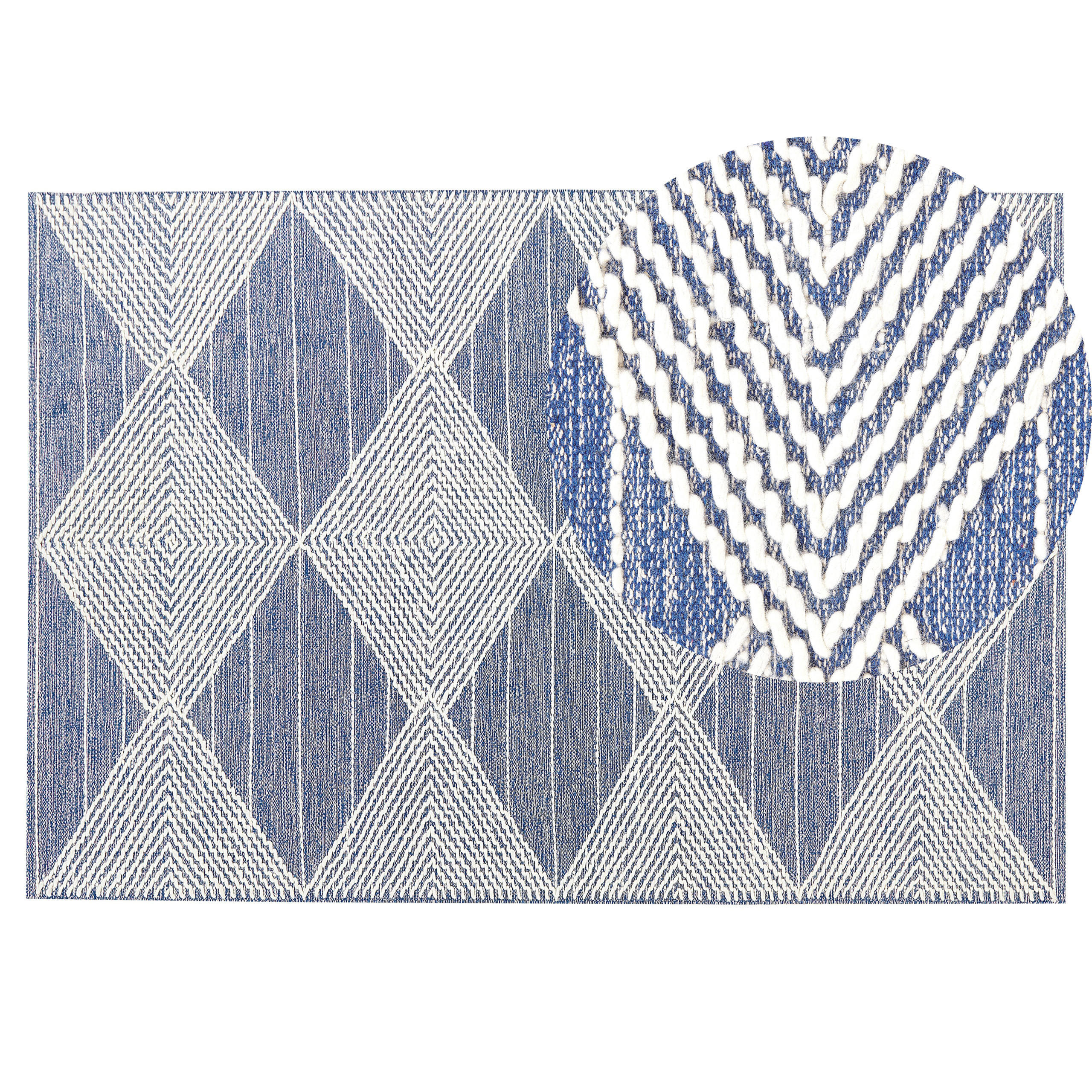 KURZFLOR-TEPPICH Datca 200/140 cm - Blau, Textil (140/200cm) - Beliani