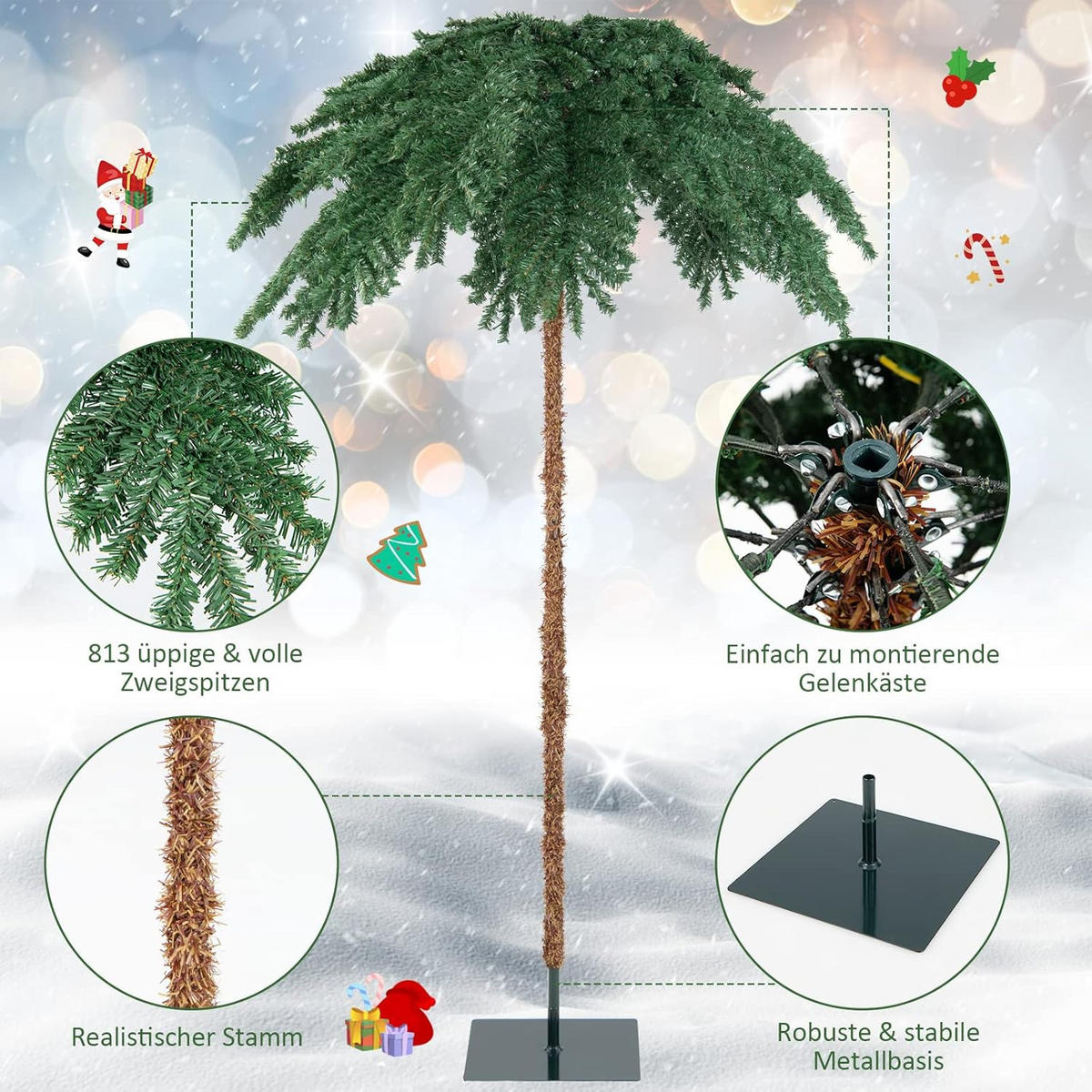 WEIHNACHTSBAUM Grün - Grün, Kunststoff (180cm) - COSTWAY