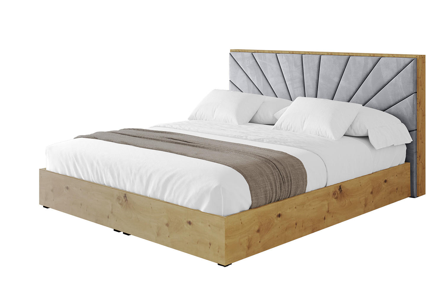 POLSTERBETT mit Bettkasten und Lattenrost, Bett mit Matratze H3/H4 - ENZO6 180x200 Hellgrau - Hellgrau, Holzwerkstoff/Textil (180/200cm) - ALTDECOR