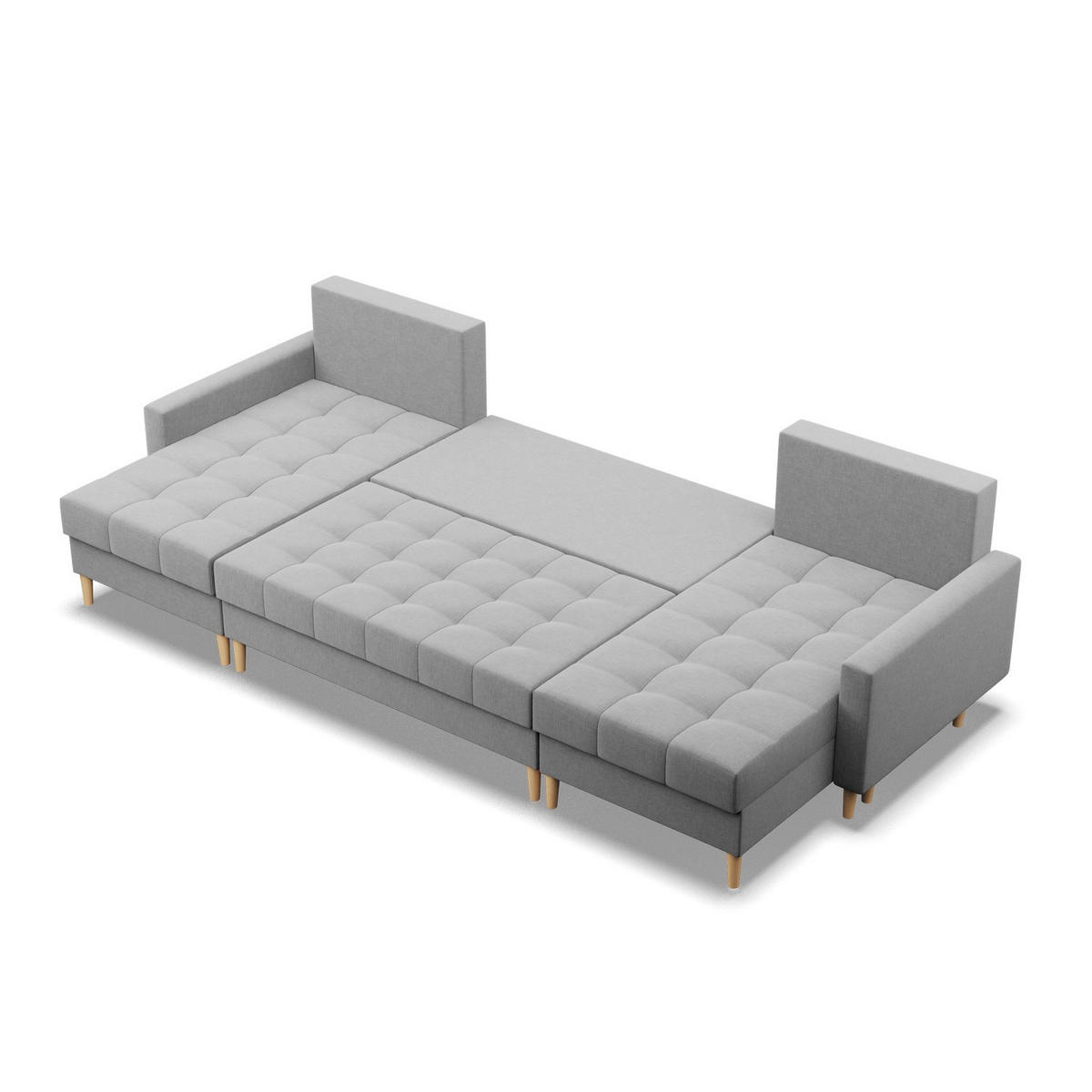 U-SOFA MIT SCHLAFFUNKTION ELMA, Grau - Grau, Textil (294/88/140cm)