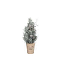 KUNSTBAUM Künstlicher Tannenbaum - Rachel 30 cm, beeist, im Pappmache Topf - Grün, Kunststoff (30cm) - aplanta