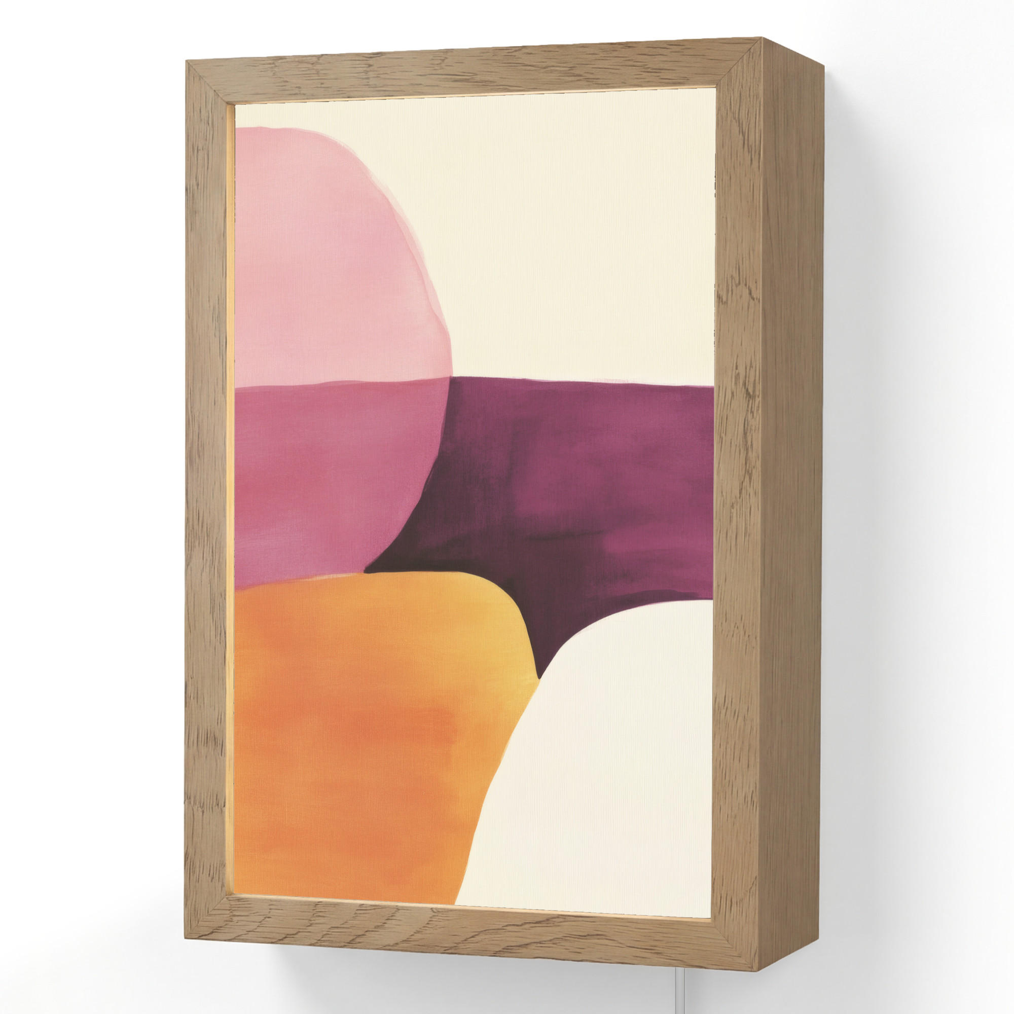 NÁSTĚNNÁ LAMPA Tvary - abstraktní - barevné 20x30 cm - růžová, kompozitní dřevo (20/30/8cm) - OnlyWow