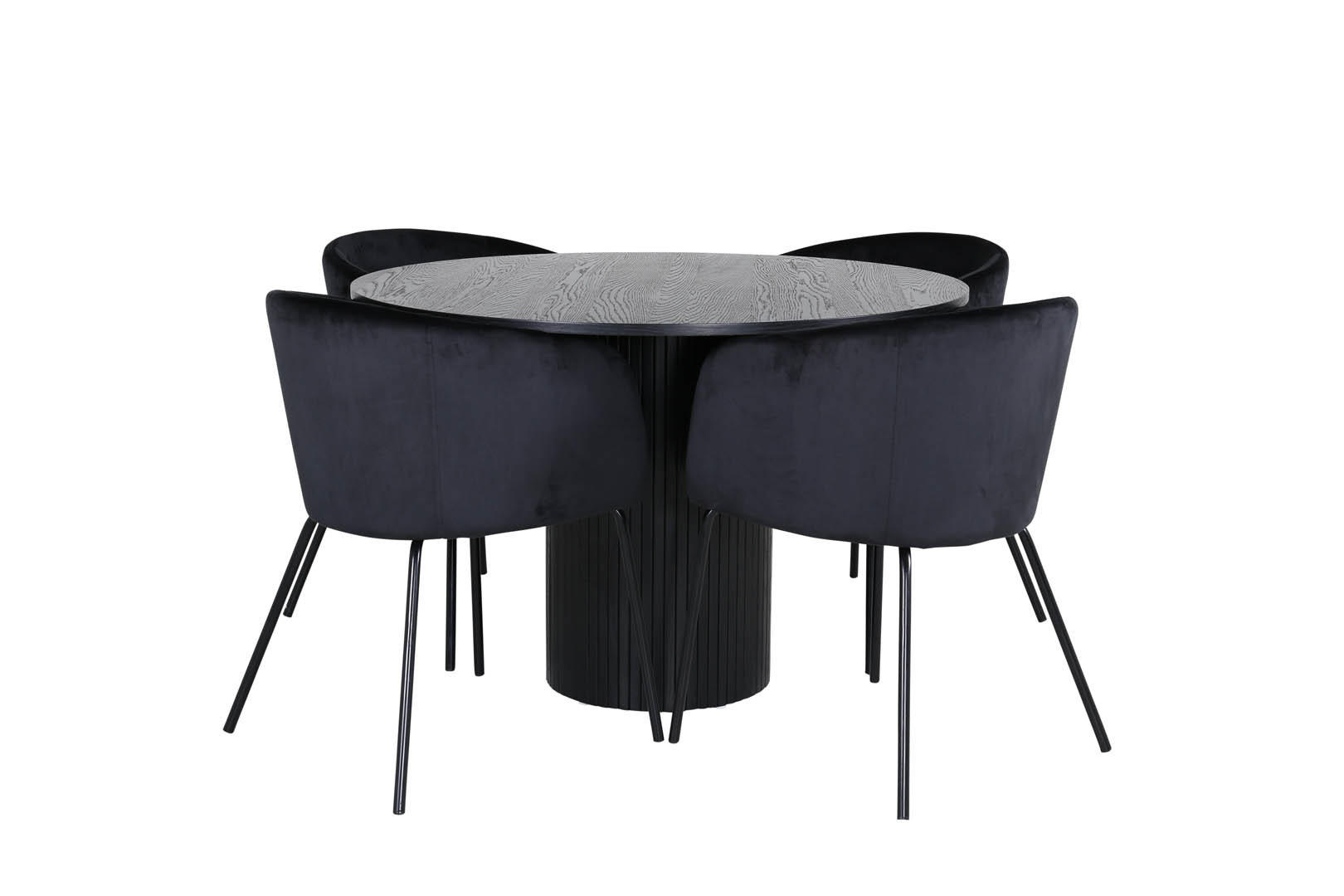 TISCHGRUPPE Schwarz - Schwarz, Holzwerkstoff (110/74/110cm) - ebuy24