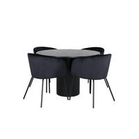 TISCHGRUPPE Schwarz - Schwarz, Holzwerkstoff (110/74/110cm) - ebuy24