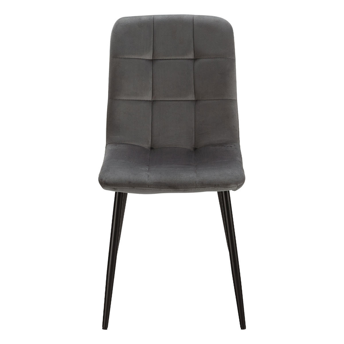 STUHL in Stahl Samt Dunkelgrau - Dunkelgrau, Textil (43/88/50cm) - Homestyle4u