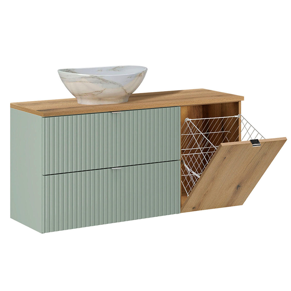 BADMÖBEL 120.4cm Jade 2er-Set Grün - Grün, Holzwerkstoff (120.4/59.5/40cm) - Petits-meubles