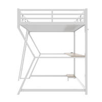 HOCHBETT mit LED und USB Weiß 90x200 cm Metall - Weiß, Metall (90/200cm) - SONNENH