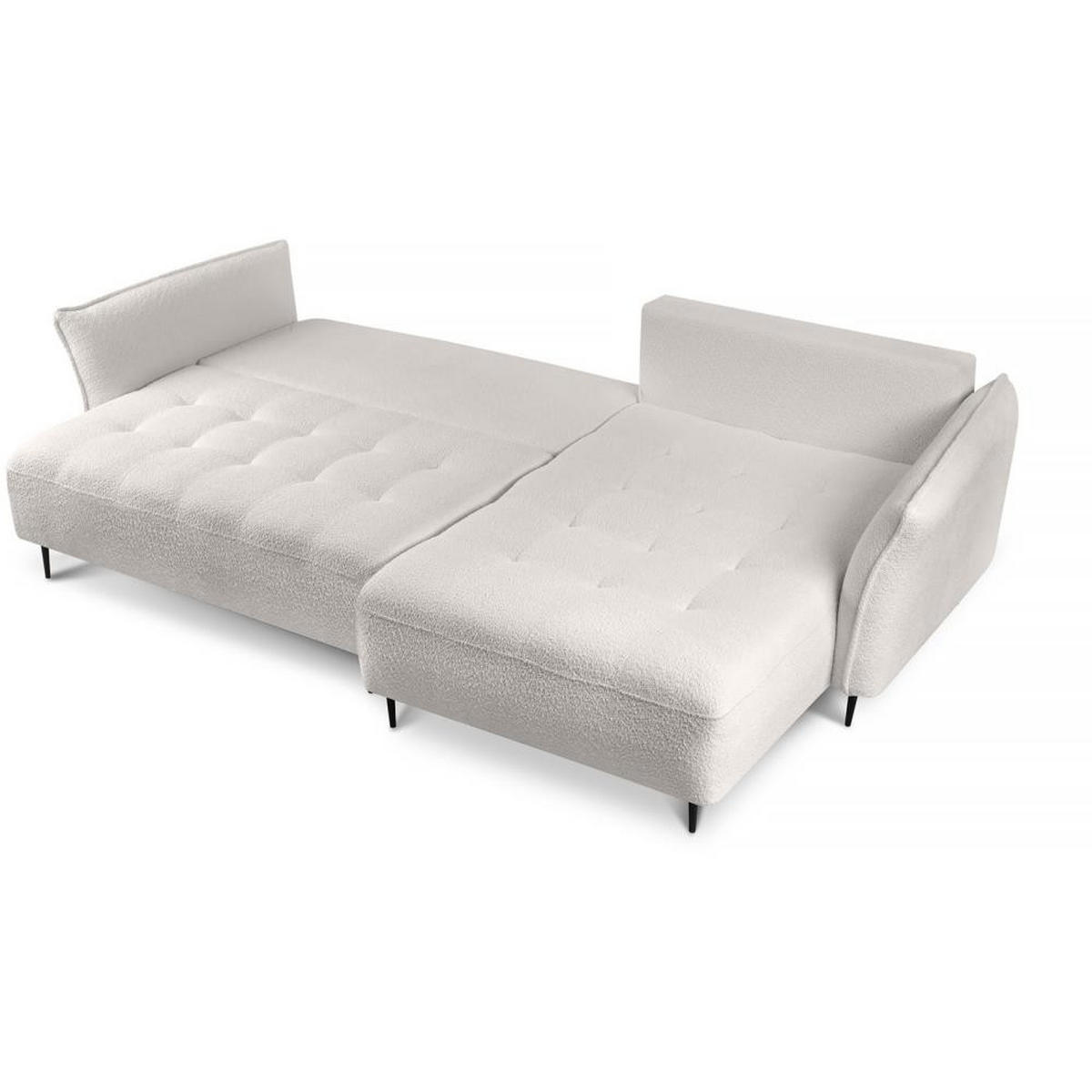 ECKSCHLAFSOFA Bari rechts beige - Beige/Schwarz, Textil (276/158cm) - Beautysofa
