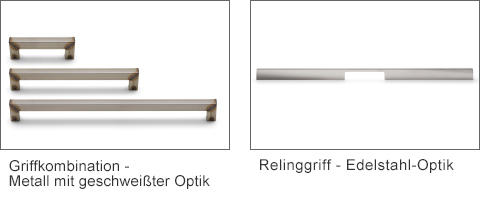 Griffkombination - Metall mit geschweißter Optik | Relinggriff - Edelstahl-Optik