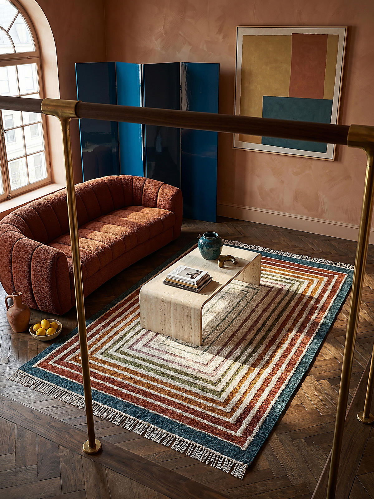 WOLLTEPPICH handgewebt FROND, geometrisch, Bunt, 200 x 300 cm - Multicolor, Textil (200/300cm) - KADIMA DESIGN