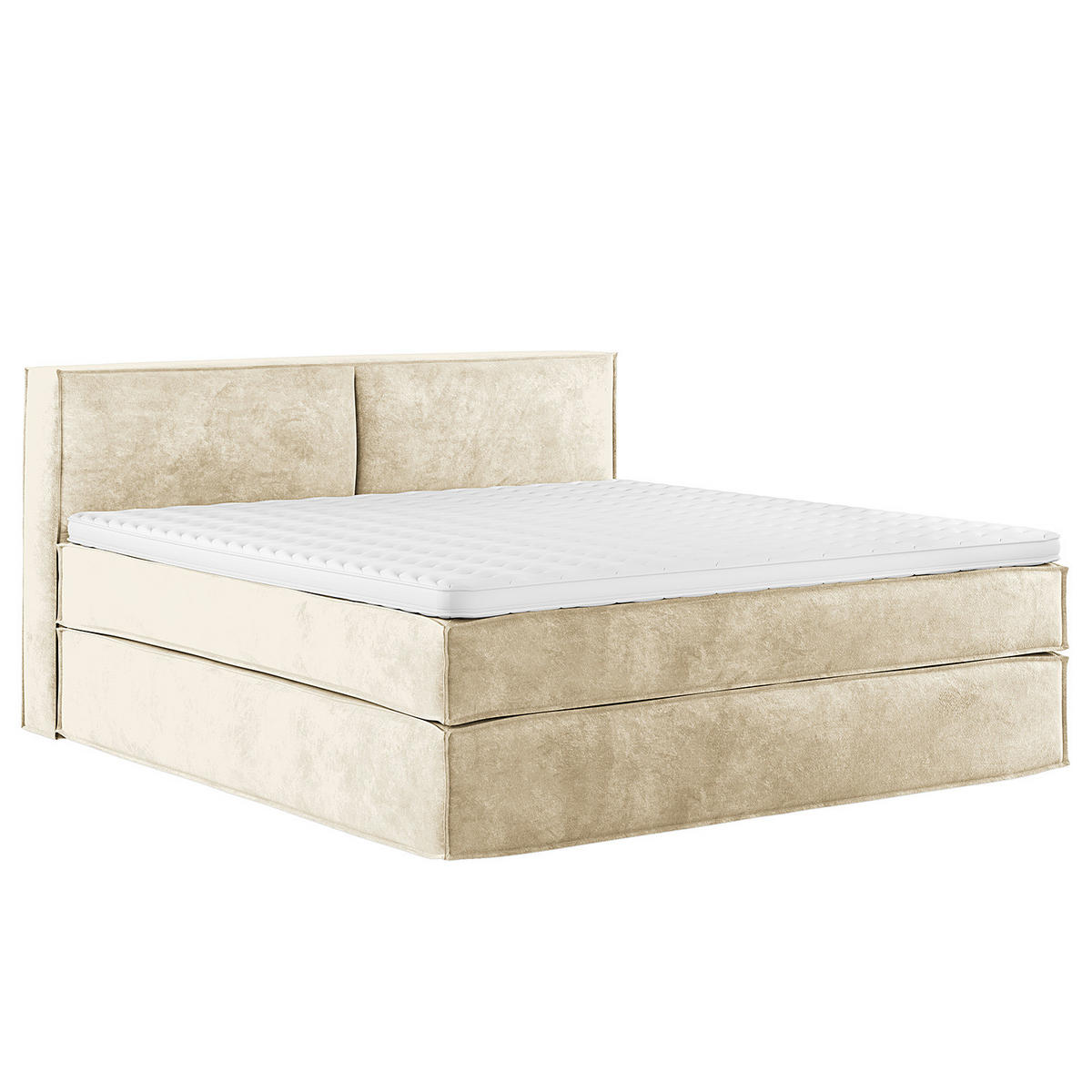 BOXSPRINGBETT mit Kopfteil - Premium - Beige, Textil (200/200cm) - home24