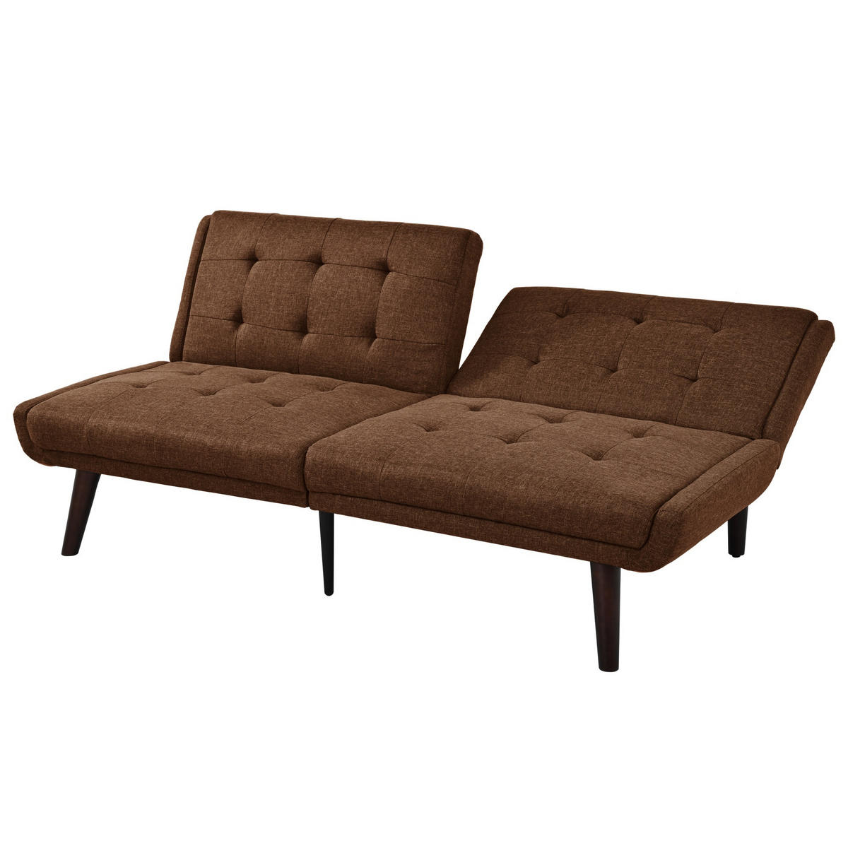 SCHLAFSOFA 157/51/70 cm in Leinenoptik Braun, ohne Armlehnen - Braun, Textil (51/70/157cm) - Oxeza