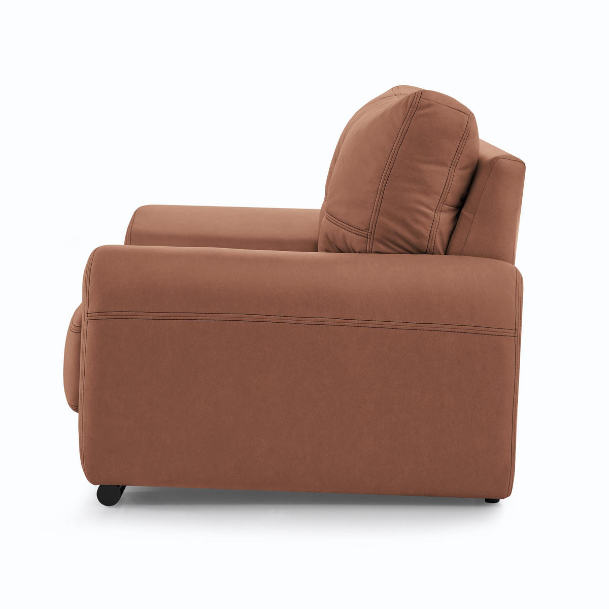 3-SITZER SOFA Omega aus Kunstleder, Dunkelorange - Dunkelorange/Schwarz, Leder (225/88/98cm) - Beautysofa