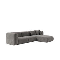 ECKSOFA L-Form, Velvet-Stoff Bluvel, Aschgrau, Rechts, GRETA - Grau, Holz (318/179cm) - Kaiser Möbel