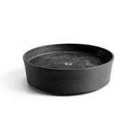 BLUMENTOPFUNTERSETZER mit Rädern 28,7/28,7/8,3 cm Dunkelgrau - Dunkelgrau, Kunststoff (28.7/8.3cm) - Ecopots