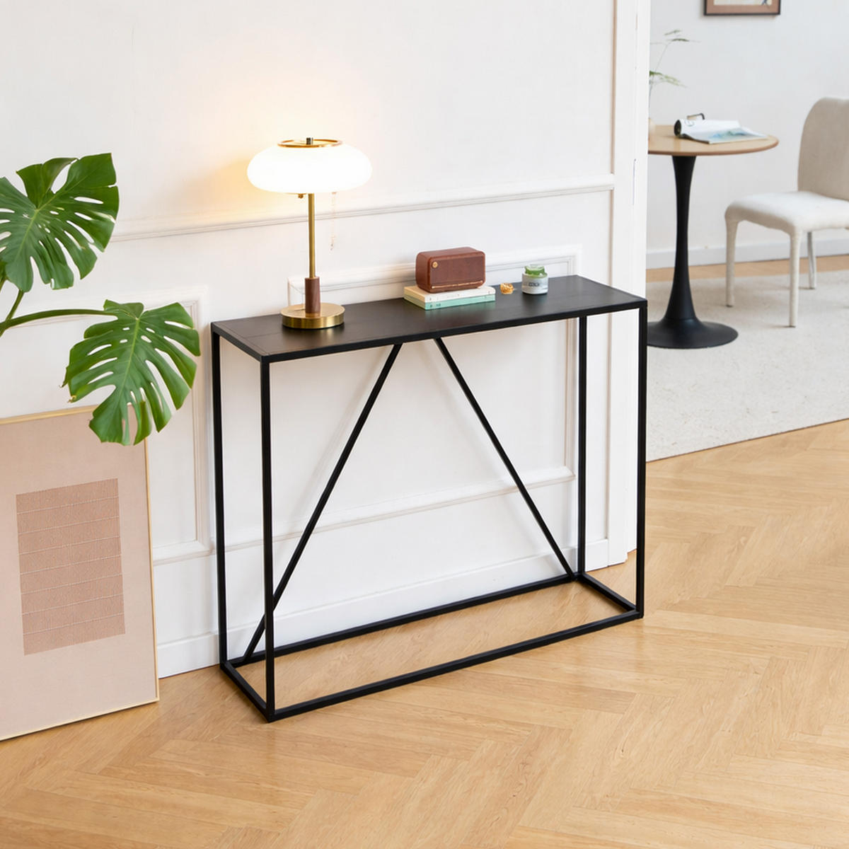 KONSOLENTISCH Rechteckig Schwarz 90 x 30 x 80 cm - Schwarz, Metall (30/90/80cm) - Nordlys