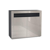 KOMMODE Valencia Sandgrau Hochglanz / Sandgrau Hochglanz - Sandfarben, Holzwerkstoff (108/92/40cm) - Vladon