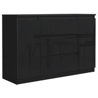 KOMMODE Schwarz, Hochglanz 120/79/39 - Schwarz Hochglanz/Schwarz, Holzwerkstoff (120/79/39cm) - RAUMHIRSCH FURNITURE