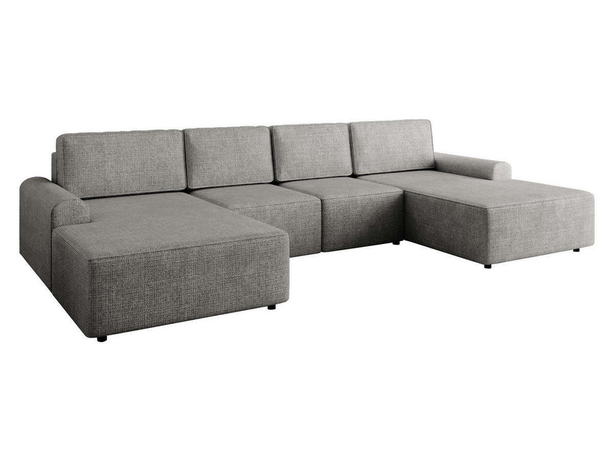 WOHNLANDSCHAFT Bella XL - Schwarz/Grau, Holz/Kunststoff (338/85/168cm) - MIRJAN24