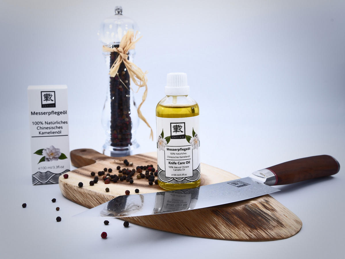 MESSERPFLEGEÖL 100 ml - Gelb, Glas (1cm) - Zayiko