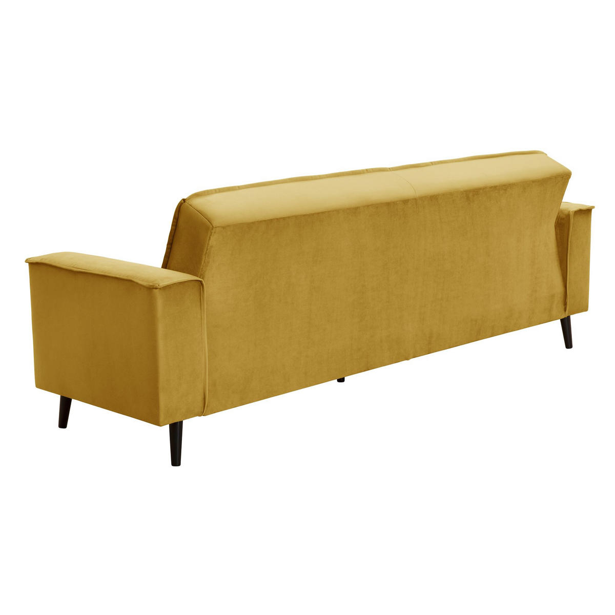 SOFA 3-Sitzer mit Bettfunktion Kaycee Samtvelours mais - Currygelb, Kunststoff (78/84/240cm) - 58aufmkessel