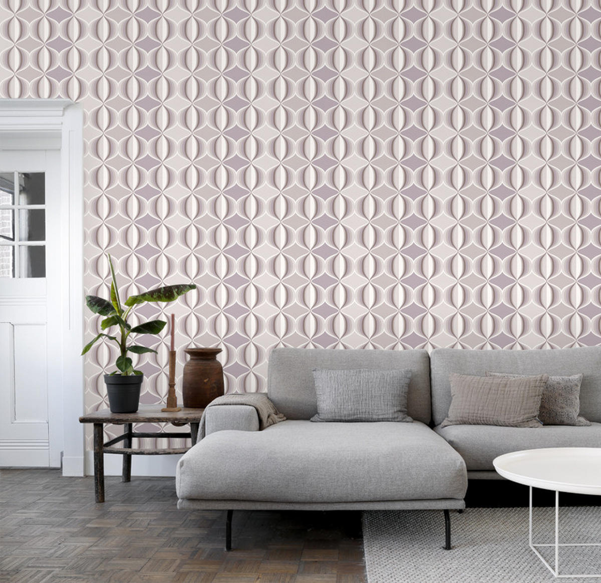 TAPETE grafisches Muster 53 cm x 10.05 m - Braun, Papier (53/1000cm) - ESTAhome