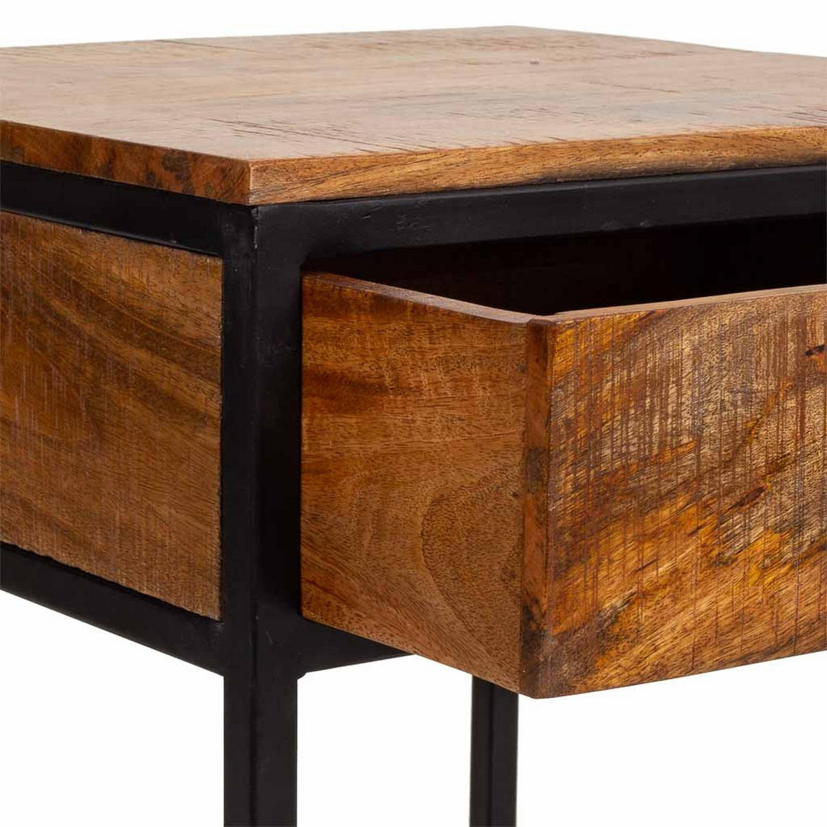 NACHTTISCH aus Metall und Holz, braun, 61x57cm - Braun, Holz (61/57/61cm) - Wanderlust