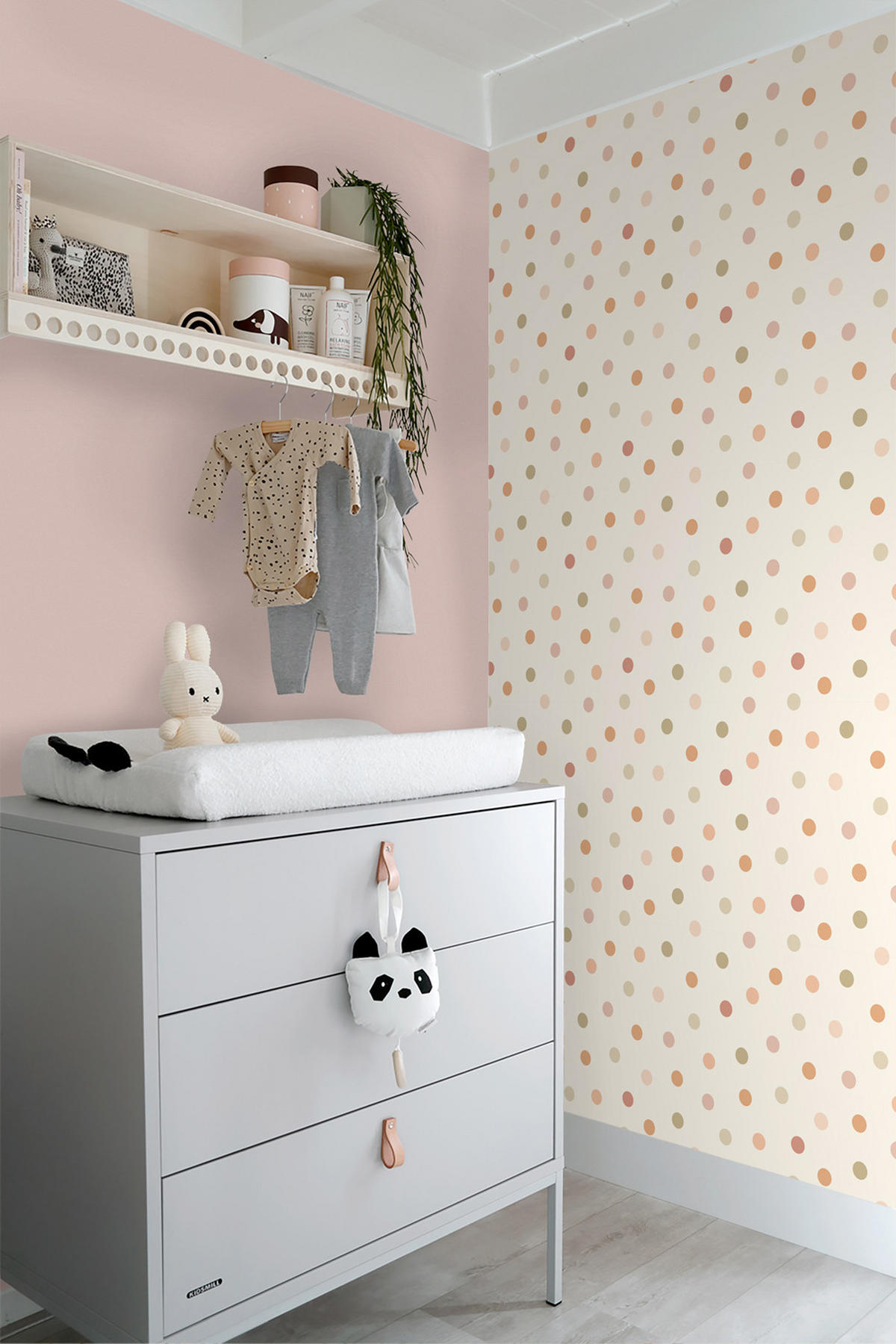 TAPETE Punktmuster 50 x 900 cm - Beige, Papier (50/0.1cm) - ESTAhome
