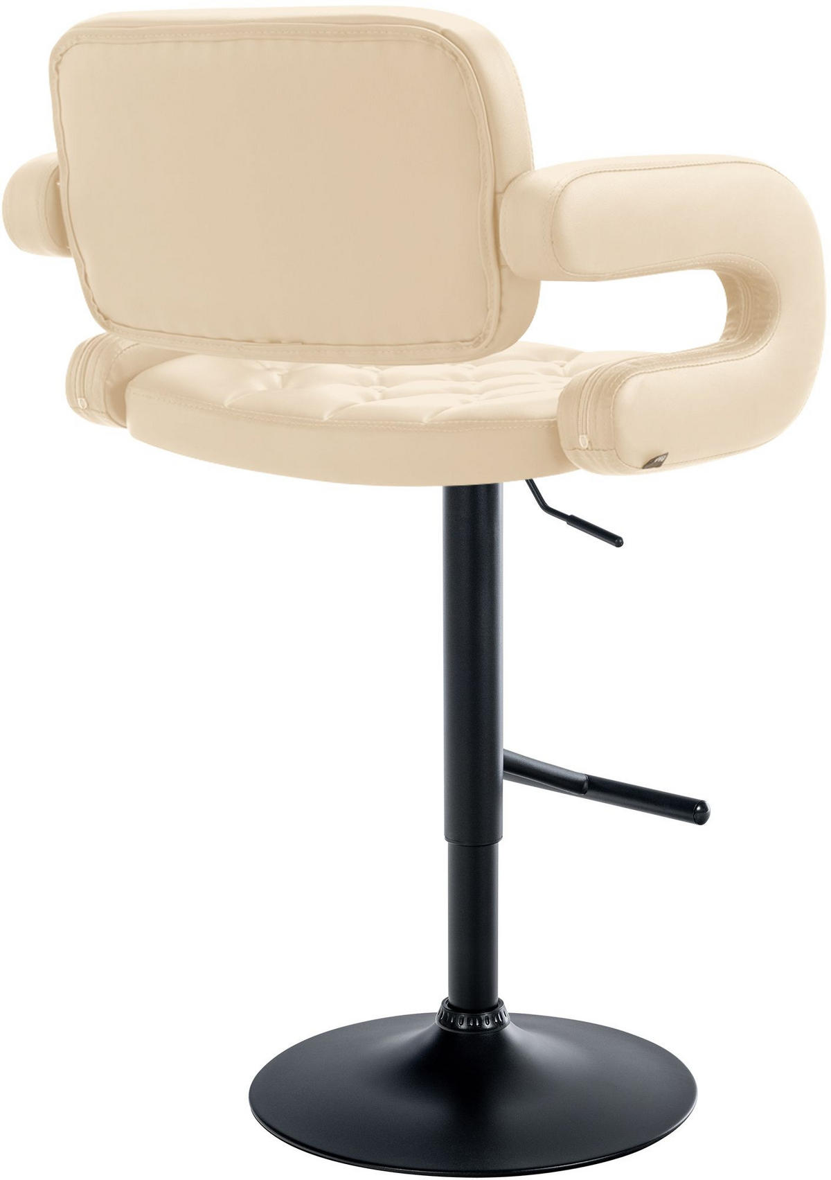 BARHOCKER Lederlook creme - Creme/Schwarz, Textil/Metall (62/103/55cm) - CLP