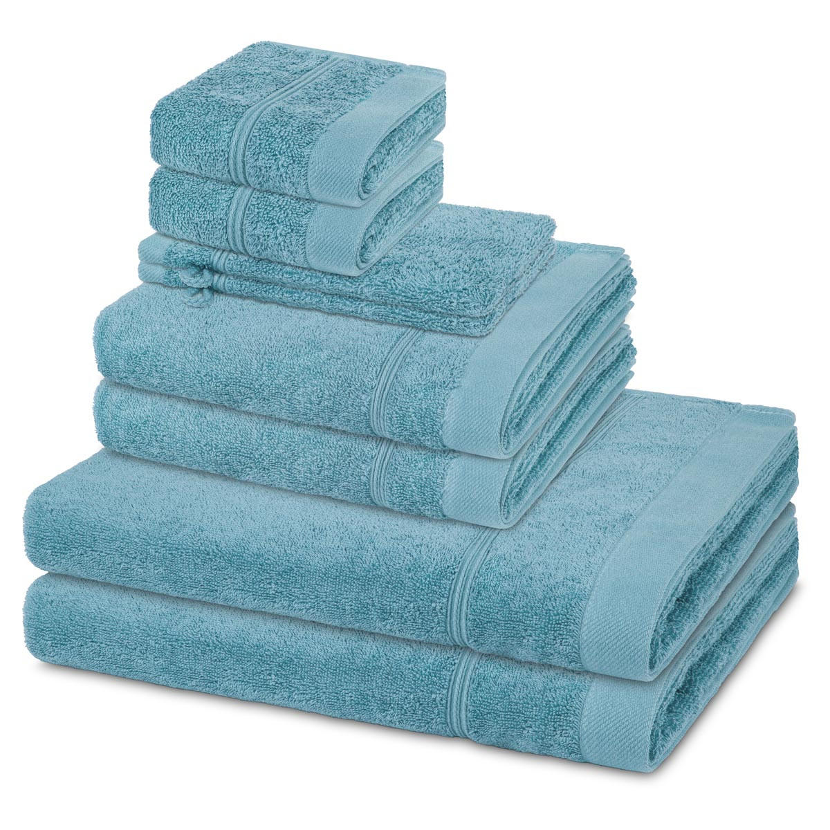 FROTTIERSET Rubin 8-teilig - Hellblau, Textil (50/100cm) - Ross