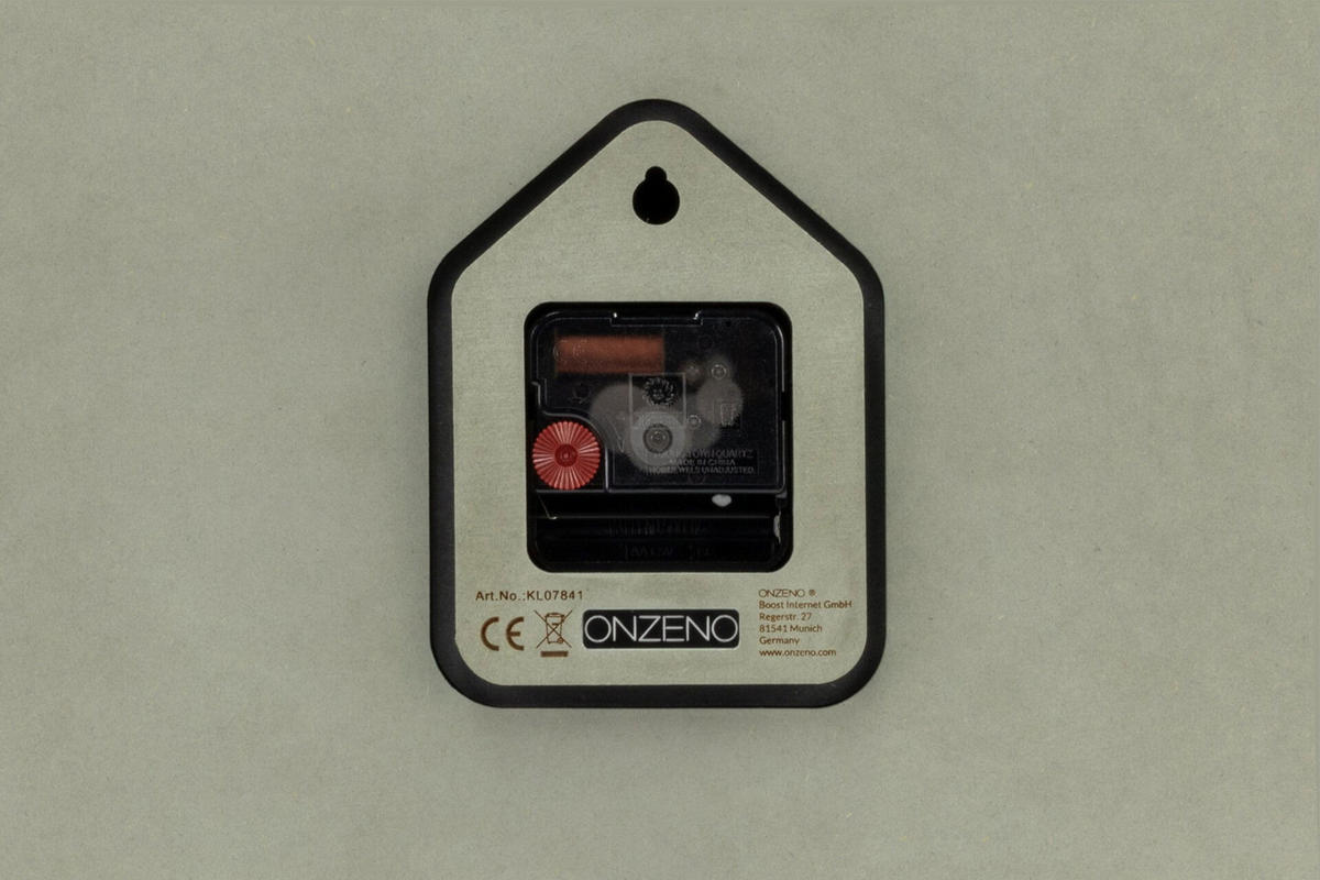 WANDUHR Design Schwarz 42/36 cm - Schwarz, Holzwerkstoff (41.6/36/1cm) - ONZENO