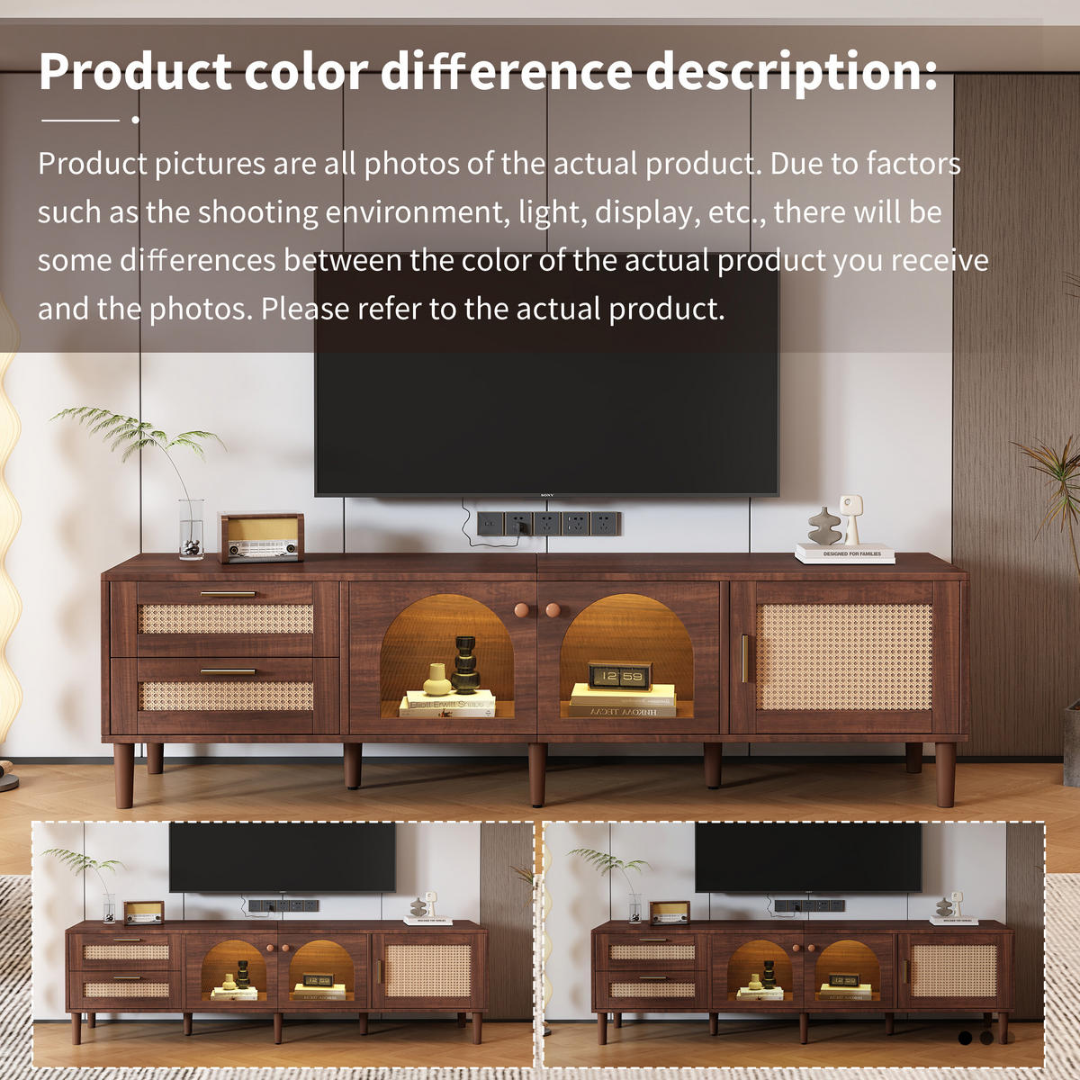 TV-LOWBOARD Led Braun 180/40/50 cm - Braun, Holz (180/50/40cm) - PANGIVO